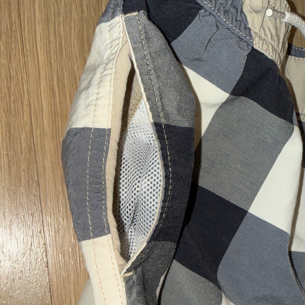 Burberry AUTHENTIC Checkered Swim Shorts - Beige, Black, Red Sz 10Y - Picture 8 of 14
